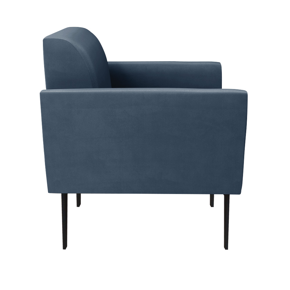 Poltrona Pés Villach Marisa Suede Azul Marinho D03 - D'Rossi