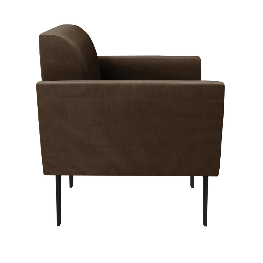 Poltrona Pés Villach Marisa Suede Marrom D03 - D'Rossi