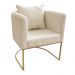 Poltrona Paola Linho Bege A27 Base Metálica Dourado - D'Rossi