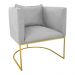 Poltrona Paola Suede Cinza Base Metálica Dourado - D'Rossi