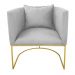 Poltrona Paola Suede Cinza Base Metálica Dourado - D'Rossi