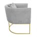 Poltrona Paola Suede Cinza Base Metálica Dourado - D'Rossi
