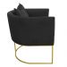 Poltrona Paola Suede Preto Base Metálica Dourado - D'Rossi