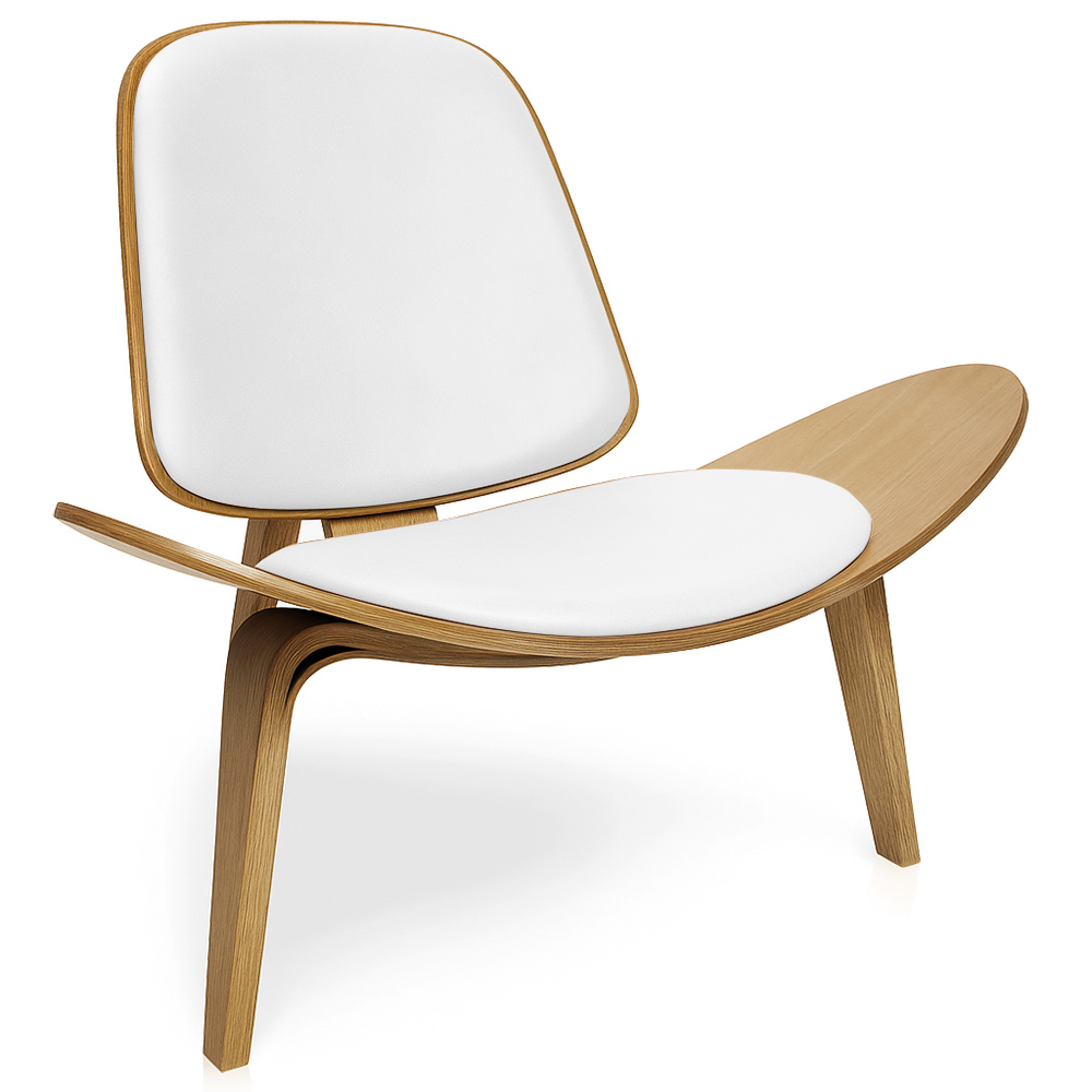 Poltrona Shell Corino Branco - D'Rossi