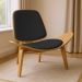 Poltrona Shell Corino Preto D'Rossi
