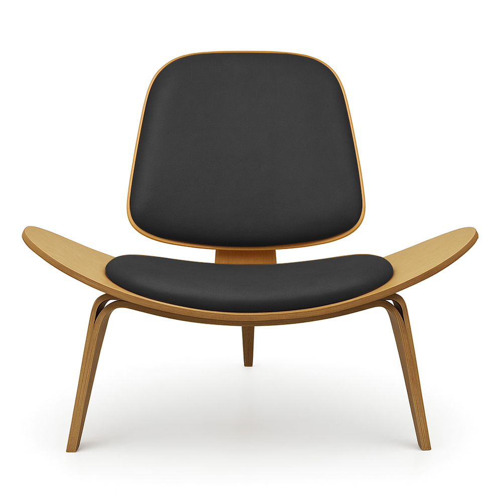 Poltrona Shell Corino Preto D'Rossi