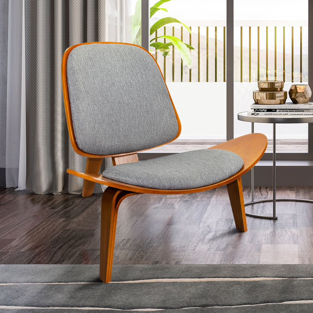 Poltrona Shell Linho Grafite A26 - D'Rossi