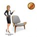 Poltrona Shell Linho Grafite A26 - D'Rossi