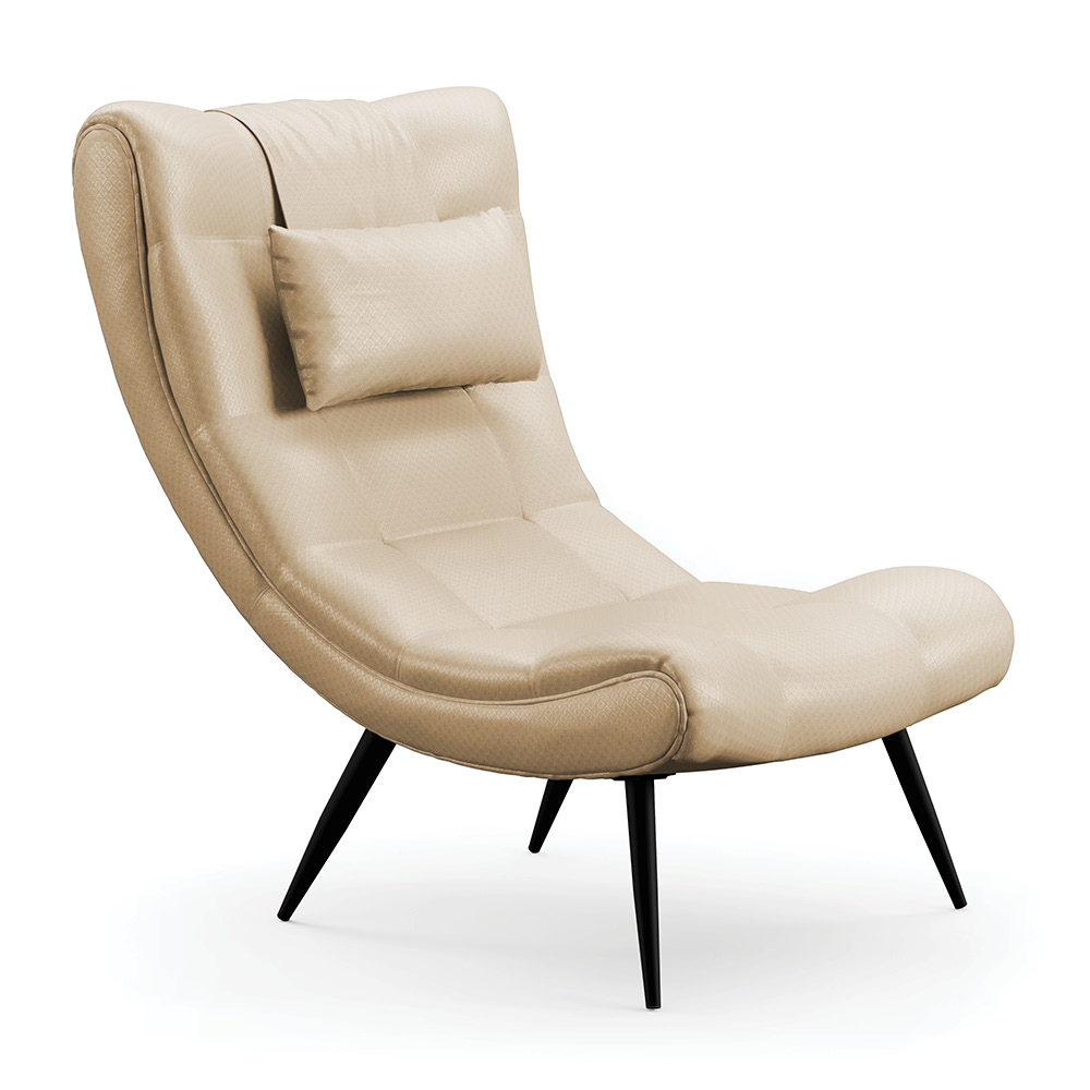 Poltrona Sher Facto Bege Pés Palito de Ferro - D'Rossi