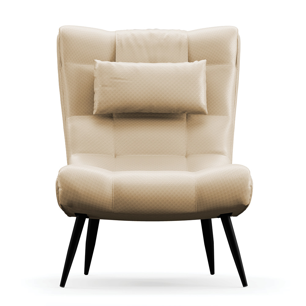 Poltrona Sher Facto Bege Pés Palito de Ferro - D'Rossi