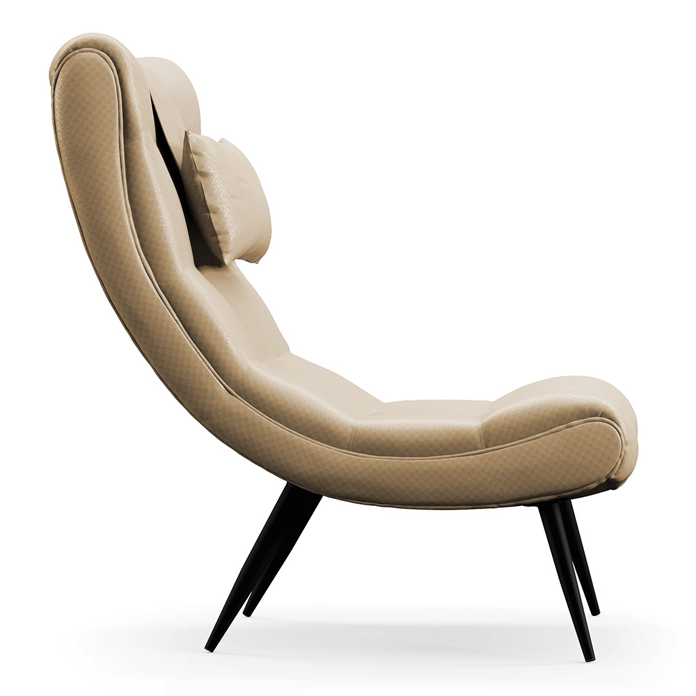 Poltrona Sher Facto Bege Pés Palito de Ferro - D'Rossi