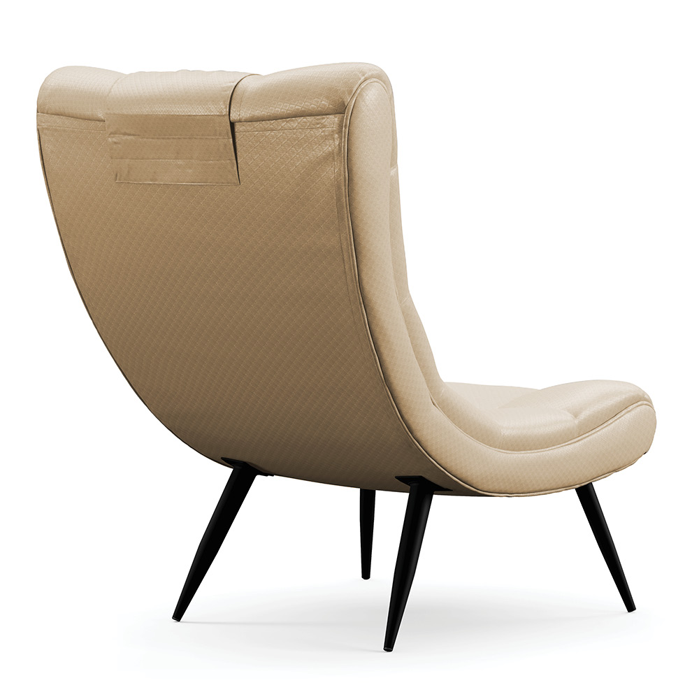 Poltrona Sher Facto Bege Pés Palito de Ferro - D'Rossi