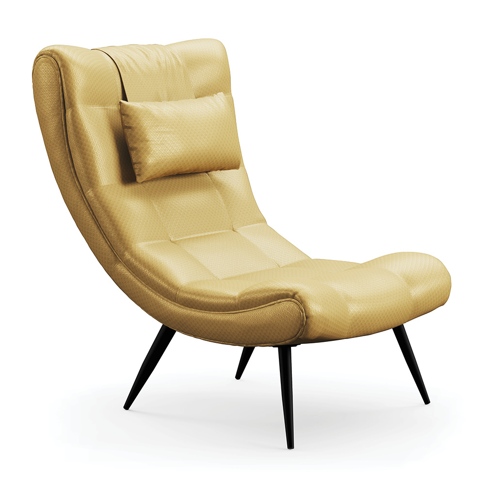 Poltrona Sher Facto Dourado Pés Palito de Ferro - D'Rossi