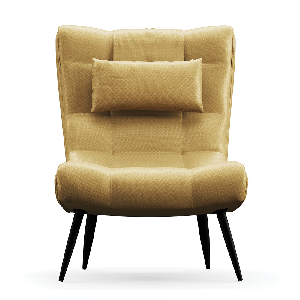 Poltrona Sher Facto Dourado Pés Palito de Ferro - D'Rossi