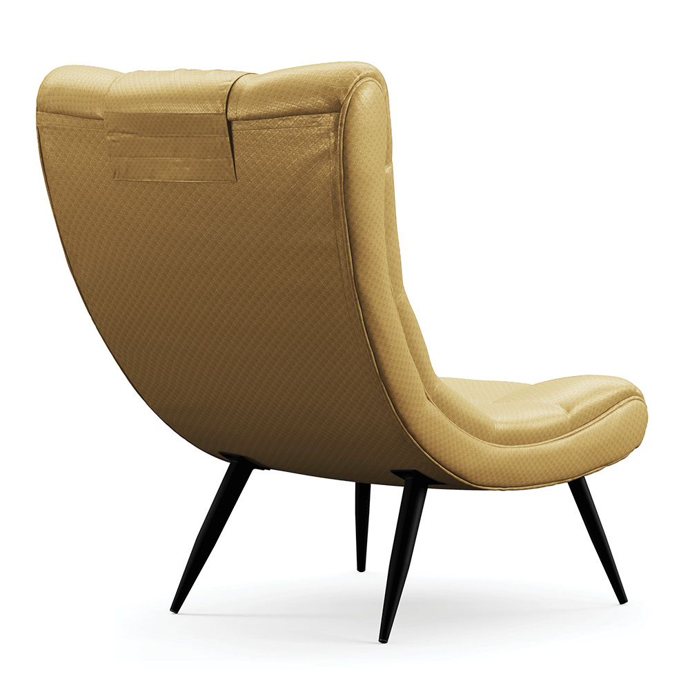 Poltrona Sher Facto Dourado Pés Palito de Ferro - D'Rossi