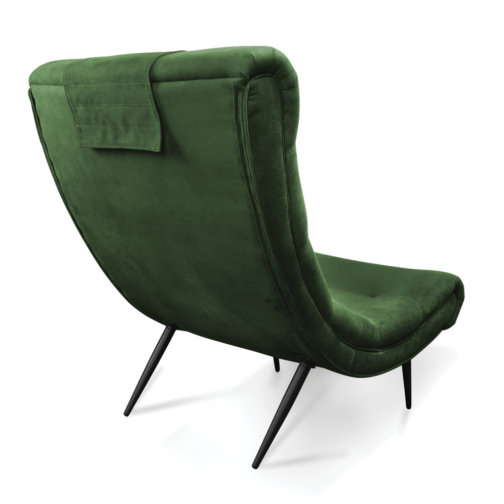 Poltrona Sher Suede Verde Pés Palito de Ferro - D'Rossi