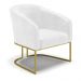 Poltrona Stella Corano Branco Base Metálica Industrial Dourado - D'Rossi