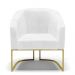 Poltrona Stella Corano Branco Base Metálica Industrial Dourado - D'Rossi