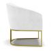 Poltrona Stella Corano Branco Base Metálica Industrial Dourado - D'Rossi