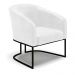 Poltrona Stella Corano Branco Base Metálica Industrial Preto - D'Rossi