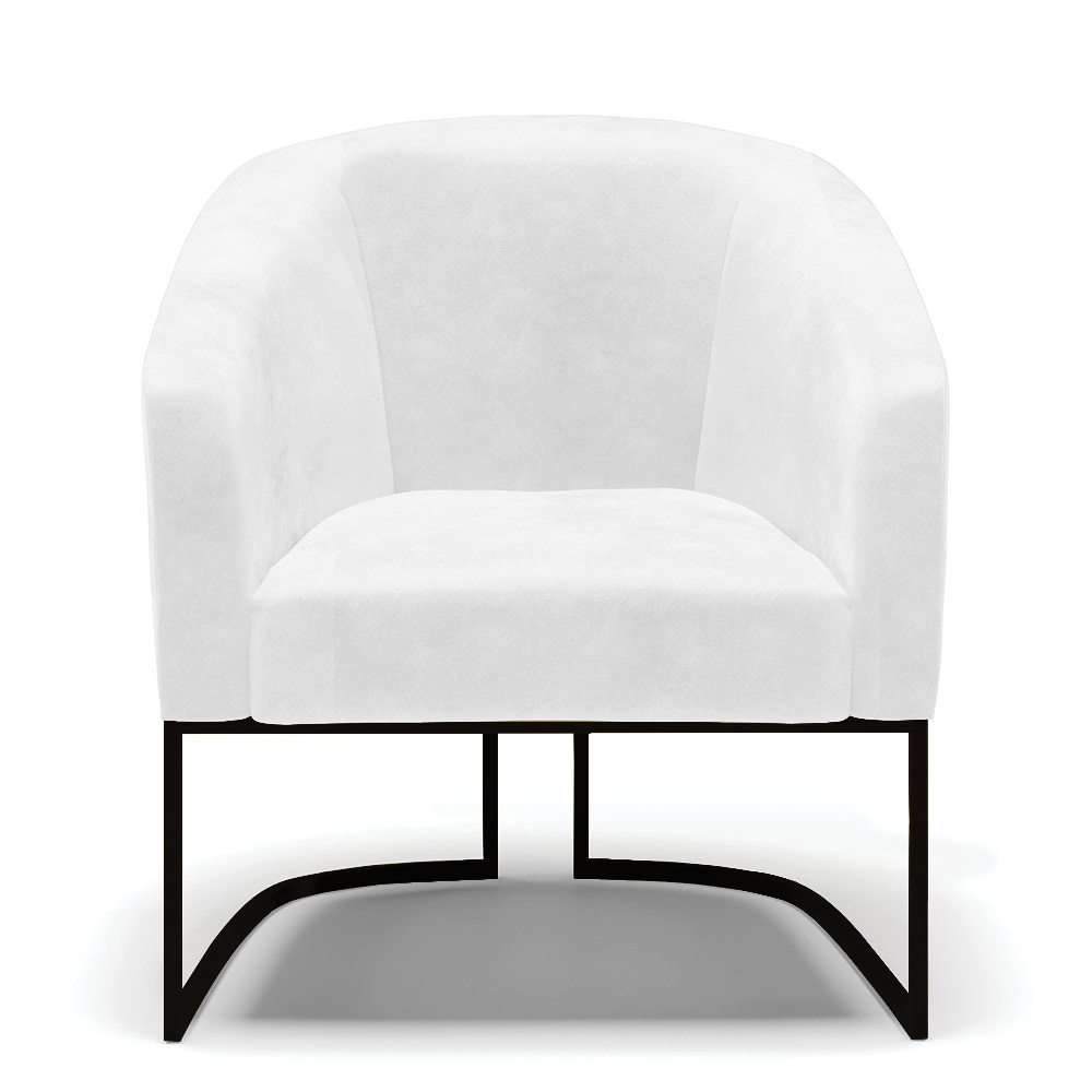 Poltrona Stella Corano Branco Base Metálica Industrial Preto - D'Rossi
