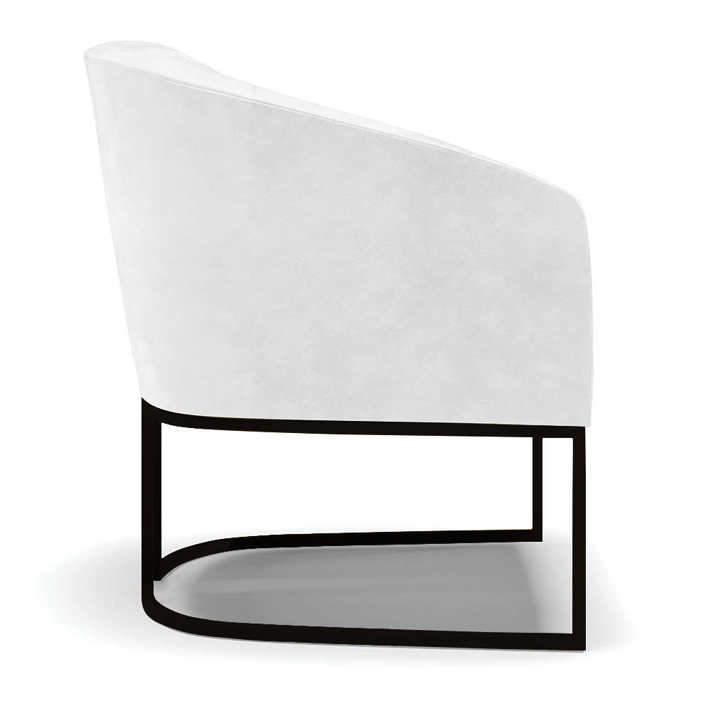 Poltrona Stella Corano Branco Base Metálica Industrial Preto - D'Rossi