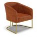Poltrona Stella Corano Nozes Base Metálica Industrial Dourado - D'Rossi