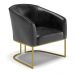 Poltrona Stella Corano Preto Base Metálica Industrial Dourado - D'Rossi