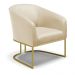 Poltrona Stella Corino Base Metálica Industrial Dourado - D'Rossi