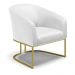 Poltrona Stella Corino Branco Base Metálica Industrial Dourado - D'Rossi