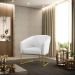 Poltrona Stella Corino Branco Base Metálica Industrial Dourado - D'Rossi