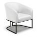 Poltrona Stella Corino Branco Base Metálica Industrial Preto - D'Rossi