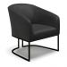 Poltrona Stella Corino Preto Base Metálica Industrial Preto - D'Rossi