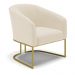 Poltrona Stella Linho Base Metálica Industrial Dourado - D'Rossi