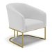 Poltrona Stella Linho Cinza A05 Base Metálica Industrial Dourado - D'Rossi