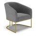 Poltrona Stella Linho Grafite A26 Base Metálica Industrial Dourado - D'Rossi