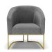 Poltrona Stella Linho Grafite A26 Base Metálica Industrial Dourado - D'Rossi