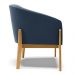 Poltrona Stella Suede Azul Marinho Base Madeira Castanho - D'Rossi