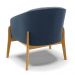 Poltrona Stella Suede Azul Marinho Base Madeira Castanho - D'Rossi