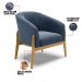 Poltrona Stella Suede Azul Marinho Base Madeira Castanho - D'Rossi