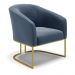 Poltrona Stella Suede Azul Marinho Base Metálica Industrial Dourado - D'Rossi