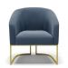 Poltrona Stella Suede Azul Marinho Base Metálica Industrial Dourado - D'Rossi