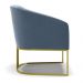 Poltrona Stella Suede Azul Marinho Base Metálica Industrial Dourado - D'Rossi