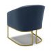 Poltrona Stella Suede Azul Marinho Base Metálica Industrial Dourado - D'Rossi