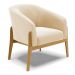 Poltrona Stella Suede Bege Base Madeira Castanho - D'Rossi