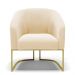 Poltrona Stella Suede Bege Base Metálica Industrial Dourado - D'Rossi