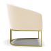 Poltrona Stella Suede Bege Base Metálica Industrial Dourado - D'Rossi