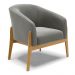 Poltrona Stella Suede Grafite Base Madeira Castanho - D'Rossi