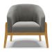 Poltrona Stella Suede Grafite Base Madeira Castanho - D'Rossi