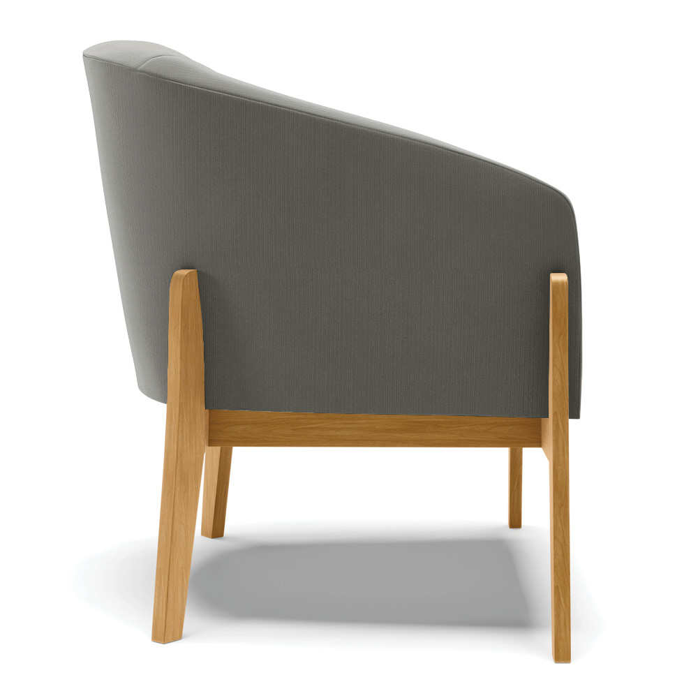 Poltrona Stella Suede Grafite Base Madeira Castanho - D'Rossi